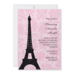 Romantic Paris Bridal Shower Custom Announcements
