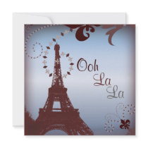 Romantic Paris Vintage Bridal Shower Invitation