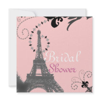 Romantic Paris Vintage Bridal Shower Invitation