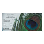 Romantic Peacock Wedding Program Personalized Rack Card