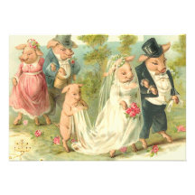 Romantic Pigs Personalized Invitation