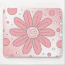 Romantic pink flower and dots mousepad