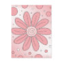 Romantic pink flower and dots post card