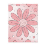 Romantic pink flower and dots postcards
