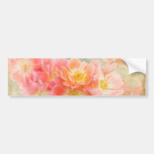Romantic Pink Flowers Bumper Sticker