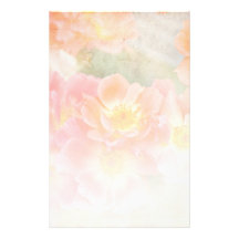 Romantic Pink Flowers Stationery Design
