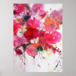 romantic pink roses poster