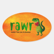 Romantic RAWR T-rex Dinosaur Sticker