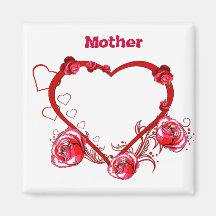 Romantic Red Heart for Mother Magnet