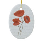 Romantic Red Poppies Ornament