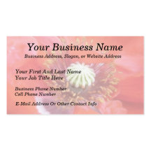 Romantic Red Poppy Flower Business Card Templates