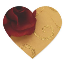 Romantic Red Rose Heart Sticker