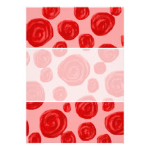 Romantic red rose pattern. On Pink. Announcement