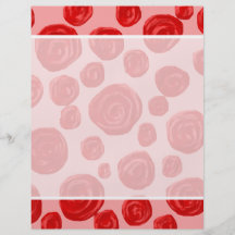 Romantic red rose pattern. On Pink. Flyer Design