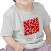 Romantic red rose pattern. On Pink. Tshirts