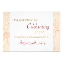Romantic spring garden floral coral wedding rsvp invitations