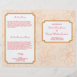 Romantic spring garden floral wedding program flyer design