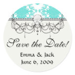 romantic tiff blue on white elegant damask stickers