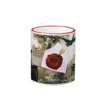 ROMANTIC VALENTINE LETTER ,RED WAX SEAL MUG