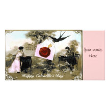 ROMANTIC VALENTINE LETTER ,RED WAX SEAL CUSTOMISED PHOTO CARD