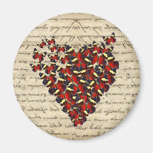 Romantic Vintage butterfies Fridge Magnet
