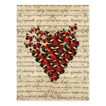 Romantic Vintage butterfies Post Card