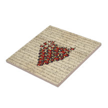 Romantic Vintage butterfies Tiles