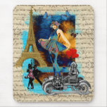 Romantic vintage Paris collage Mouse Pad
