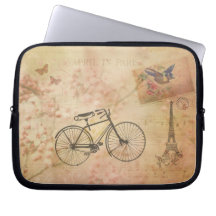 Romantic Vintage Paris in Spring Collage Computer Sleeves