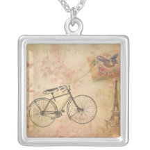 Romantic Vintage Paris in Spring Collage Custom Jewelry