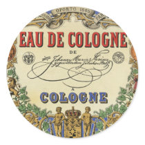 Romantic Vintage Parisian Perfume Label. Round Sticker