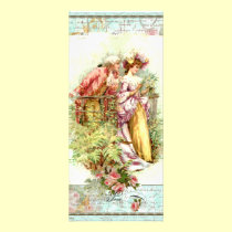 Romantic Vintage Regency Couple with Roses rack cards