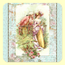 Romantic Vintage Regency Couple with Roses stickers