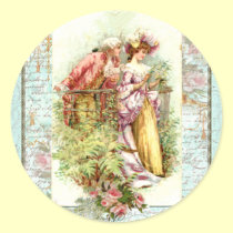Romantic Vintage Regency Couple with Roses stickers