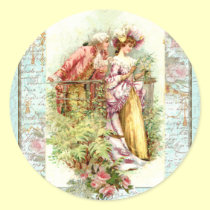 Romantic Vintage Regency Couple with Roses stickers