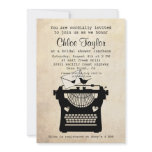 Romantic Vintage Typewriter Bridal Shower Invite