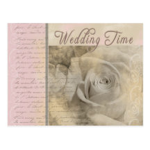 Romantic Vintage Wedding Rose Postcards