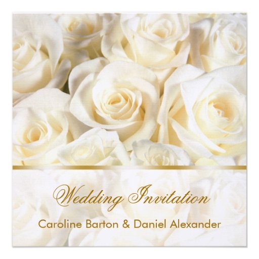 Romantic white - cream roses Wedding Invitation Romantic white - cream roses Wedding Invitation