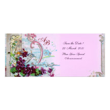 ROMANTICA  4 MONOGRAM ,Pink Personalized Announcement
