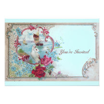 ROMANTICA,Elegant Classy Wedding Party, pink blue Invite