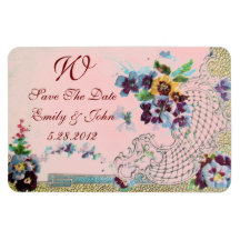 ROMANTİCA  MONOGRAM ,Save The Date Magnets