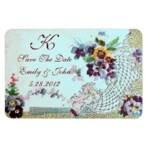 ROMANTİCA  MONOGRAM ,Save The Date Rectangle Magnet