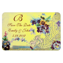 ROMANTİCA  MONOGRAM ,Save The Date Vinyl Magnet