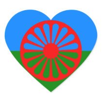 Romany Gypsy Flag Heart Stickers