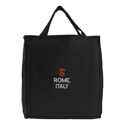 ROME, ITALY BLACK TOTE BAG by edem13