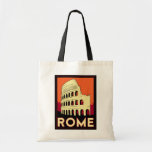 rome italy coliseum europe vintage retro travel tote bags