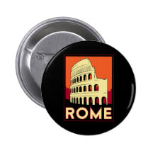 rome italy coliseum europe vintage retro travel button