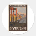 Rome through the Mont-Cenis Round Sticker