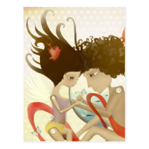 Romeo and Juliet sunkissed romantic delight heart Postcard