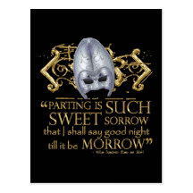 Romeo & Juliet Quote (Gold Version) Postcards